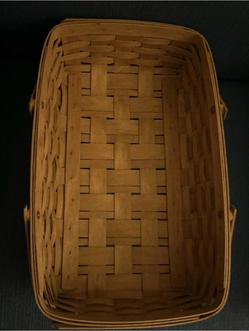 Longaberger medium gathering Floral-Lined Woven Basket
